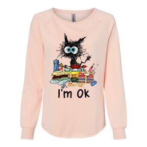 Cats Im Ok Funny Quilting Love Cats Womens California Wash Sweatshirt