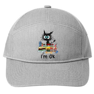 Cats Im Ok Funny Quilting Love Cats 7-Panel Snapback Hat