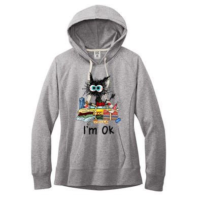 Cats Im Ok Funny Quilting Love Cats Women's Fleece Hoodie