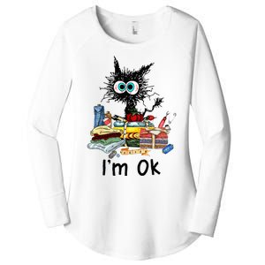 Cats Im Ok Funny Quilting Love Cats Women's Perfect Tri Tunic Long Sleeve Shirt