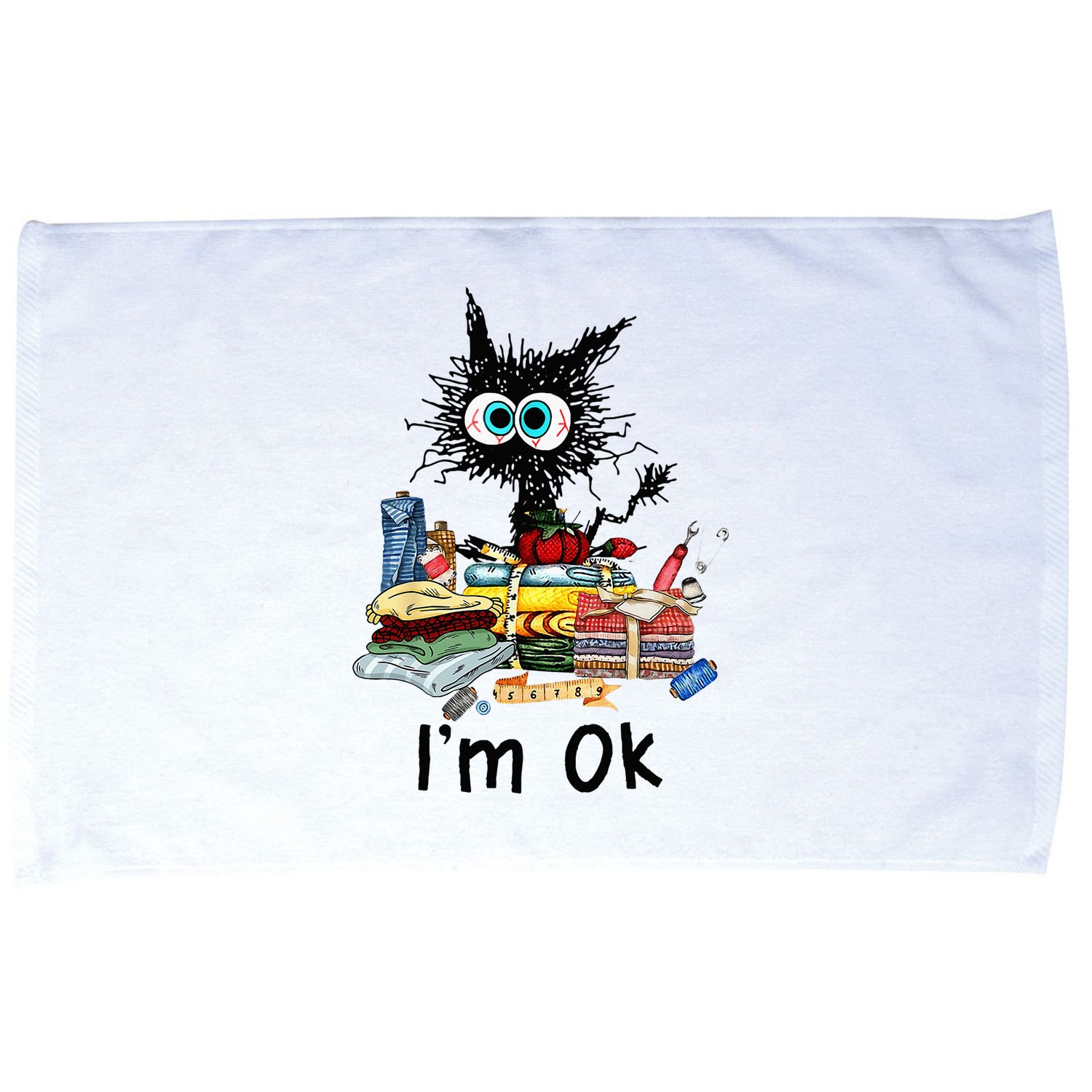 Cats Im Ok Funny Quilting Love Cats Microfiber Hand Towel