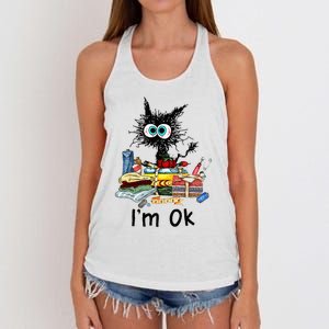 Cats Im Ok Funny Quilting Love Cats Women's Knotted Racerback Tank