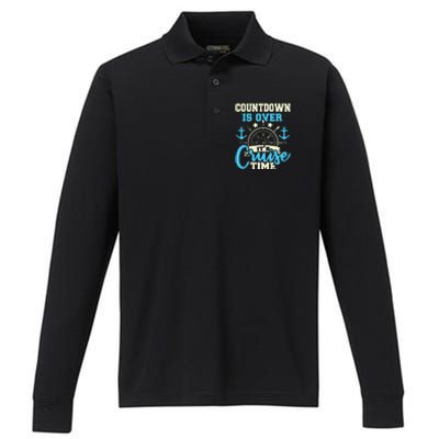 Countdown Is Over ItS Cruise Time Cruising Lover Cruiser Performance Long Sleeve Polo