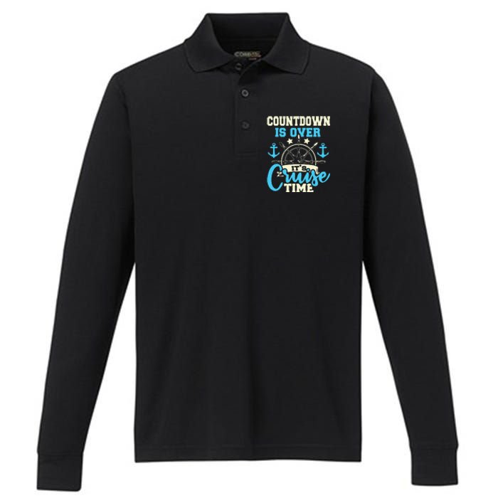 Countdown Is Over ItS Cruise Time Cruising Lover Cruiser Performance Long Sleeve Polo