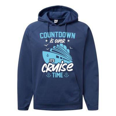 Countdown Is Over Its Cruise Time Critic Pirate Gift Performance Fleece Hoodie