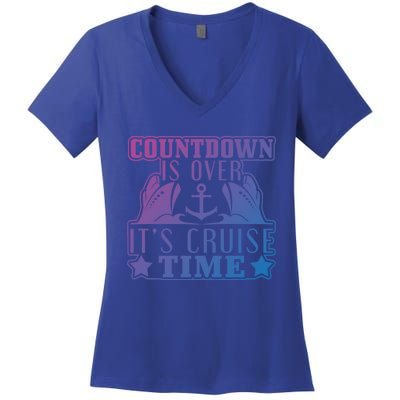 Countdown Is Over Its Cruise Time Holiday Gift Women's V-Neck T-Shirt