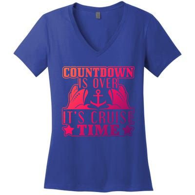 Countdown Is Over Its Cruise Time Holiday Gift Women's V-Neck T-Shirt