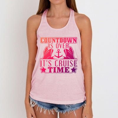 Countdown Is Over Its Cruise Time Holiday Gift Women's Knotted Racerback Tank