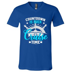 Countdown Is Over Its Cruise Time Summer Matching Cruise Gift V-Neck T-Shirt