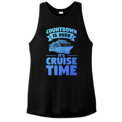 Countdown Is Over Its Cruise Time Vacation Gift Ladies PosiCharge Tri-Blend Wicking Tank