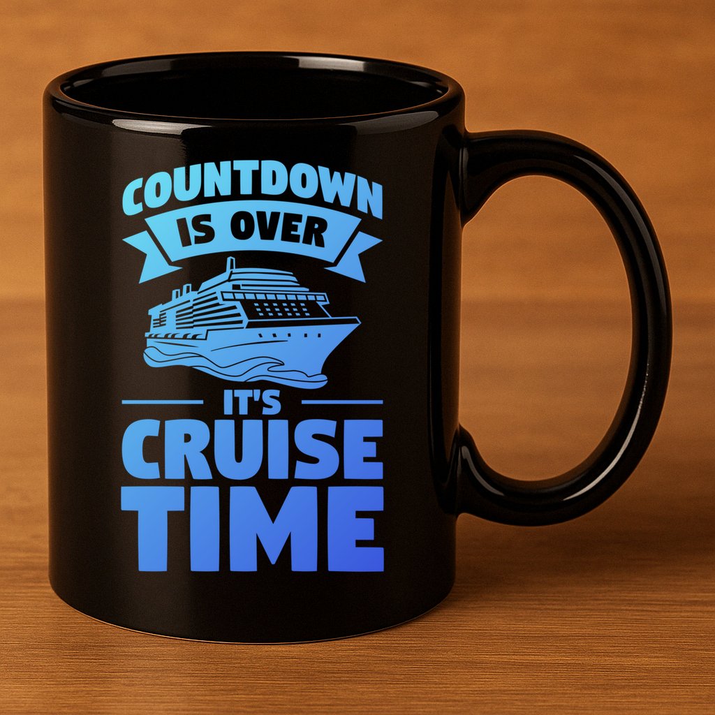 Countdown Is Over Its Cruise Time Vacation Gift 11oz C Handle Ceramic Mug