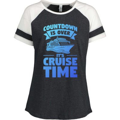 Countdown Is Over Its Cruise Time Vacation Gift Enza Ladies Jersey Colorblock Tee