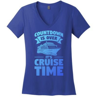 Countdown Is Over Its Cruise Time Vacation Gift Women's V-Neck T-Shirt