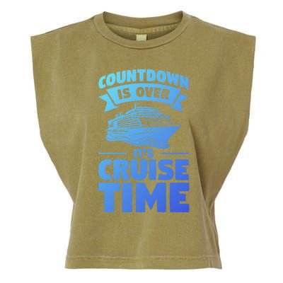 Countdown Is Over Its Cruise Time Vacation Gift Garment-Dyed Women's Muscle Tee