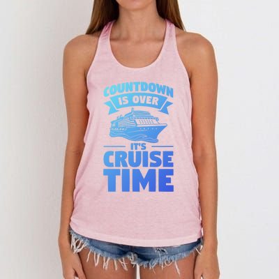 Countdown Is Over Its Cruise Time Vacation Gift Women's Knotted Racerback Tank