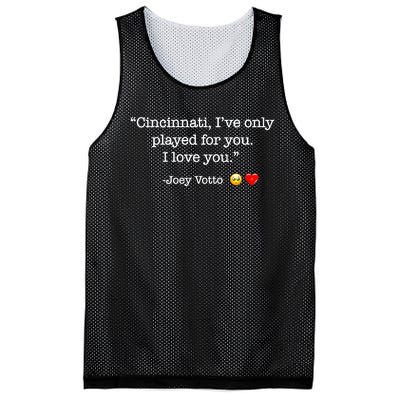 Cincinnati IVe Only Played For You I Love You Joey Votto Mesh Reversible Basketball Jersey Tank