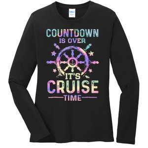 Countdown Is Over It's Cruise Time Funny Boat Cruising Ladies Long Sleeve Shirt