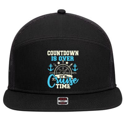 Countdown Is Over It's Cruise Time Cruising Lover 7 Panel Mesh Trucker Snapback Hat