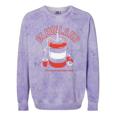 Cleveland It’s One O’clock Somewhere Colorblast Crewneck Sweatshirt