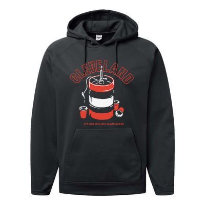 Cleveland It’s One O’clock Somewhere Performance Fleece Hoodie