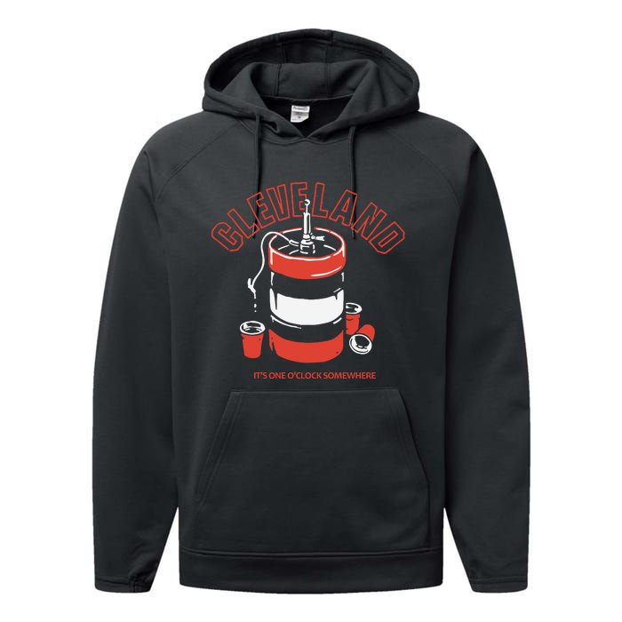 Cleveland It’s One O’clock Somewhere Performance Fleece Hoodie