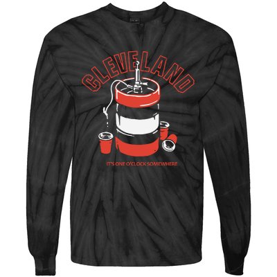 Cleveland It’s One O’clock Somewhere Tie-Dye Long Sleeve Shirt