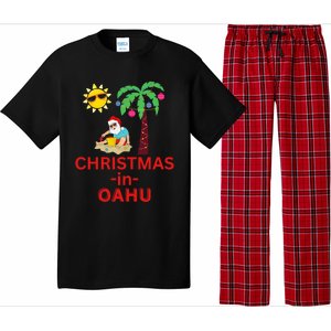 Christmas In Oahu Deck The Palm Trees Family Vacation Cool Gift Pajama Set