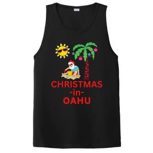 Christmas In Oahu Deck The Palm Trees Family Vacation Cool Gift PosiCharge Competitor Tank