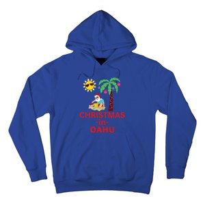 Christmas In Oahu Deck The Palm Trees Family Vacation Cool Gift Hoodie