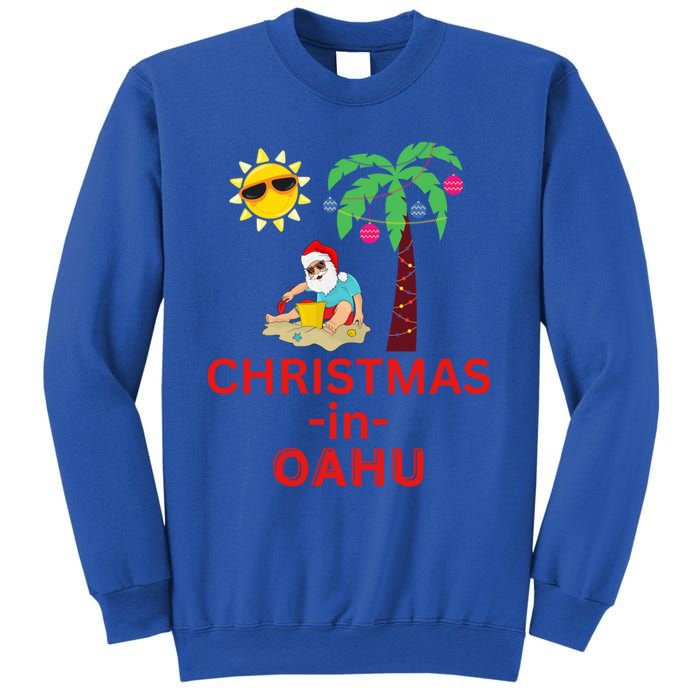 Christmas In Oahu Deck The Palm Trees Family Vacation Cool Gift Sweatshirt