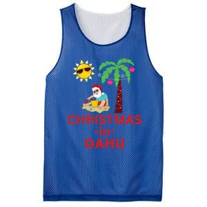 Christmas In Oahu Deck The Palm Trees Family Vacation Cool Gift Mesh Reversible Basketball Jersey Tank