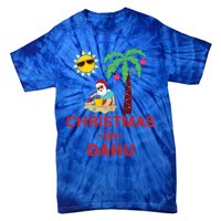 Christmas In Oahu Deck The Palm Trees Family Vacation Cool Gift Tie-Dye T-Shirt