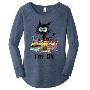 Cats I'm Ok Funny Quilting Love Cats Women's Perfect Tri Tunic Long Sleeve Shirt