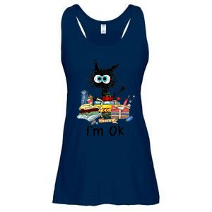 Cats I'm Ok Funny Quilting Love Cats Ladies Essential Flowy Tank