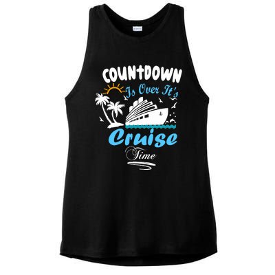 Countdown Is Over ItS Cruise Time Family Cruise Ladies PosiCharge Tri-Blend Wicking Tank