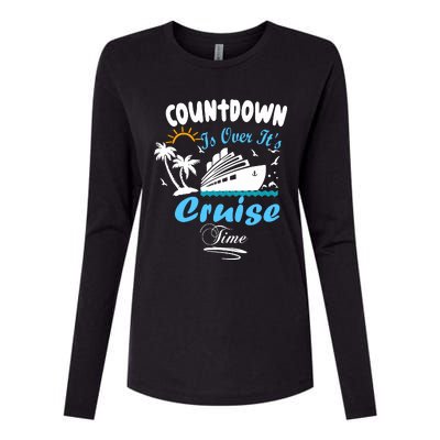 Countdown Is Over ItS Cruise Time Family Cruise Womens Cotton Relaxed Long Sleeve T-Shirt