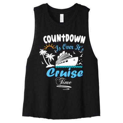 Countdown Is Over ItS Cruise Time Family Cruise Women's Racerback Cropped Tank