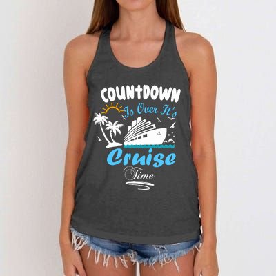 Countdown Is Over ItS Cruise Time Family Cruise Women's Knotted Racerback Tank