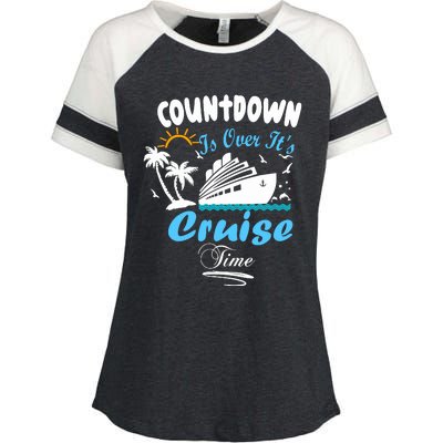 Countdown Is Over ItS Cruise Time Family Cruise Enza Ladies Jersey Colorblock Tee