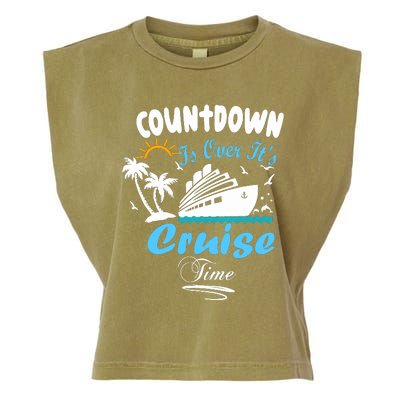 Countdown Is Over ItS Cruise Time Family Cruise Garment-Dyed Women's Muscle Tee