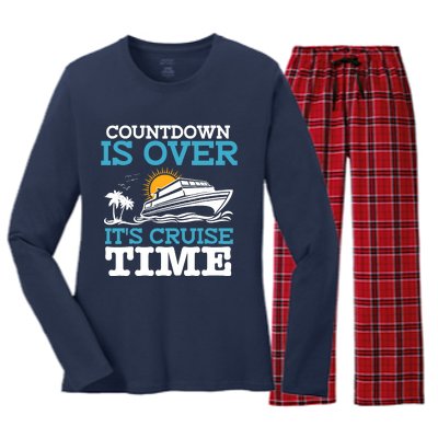 Countdown Is Over Its Cruise Time Cruising Lover Cruiser Women's Long Sleeve Flannel Pajama Set 