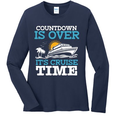 Countdown Is Over Its Cruise Time Cruising Lover Cruiser Ladies Long Sleeve Shirt