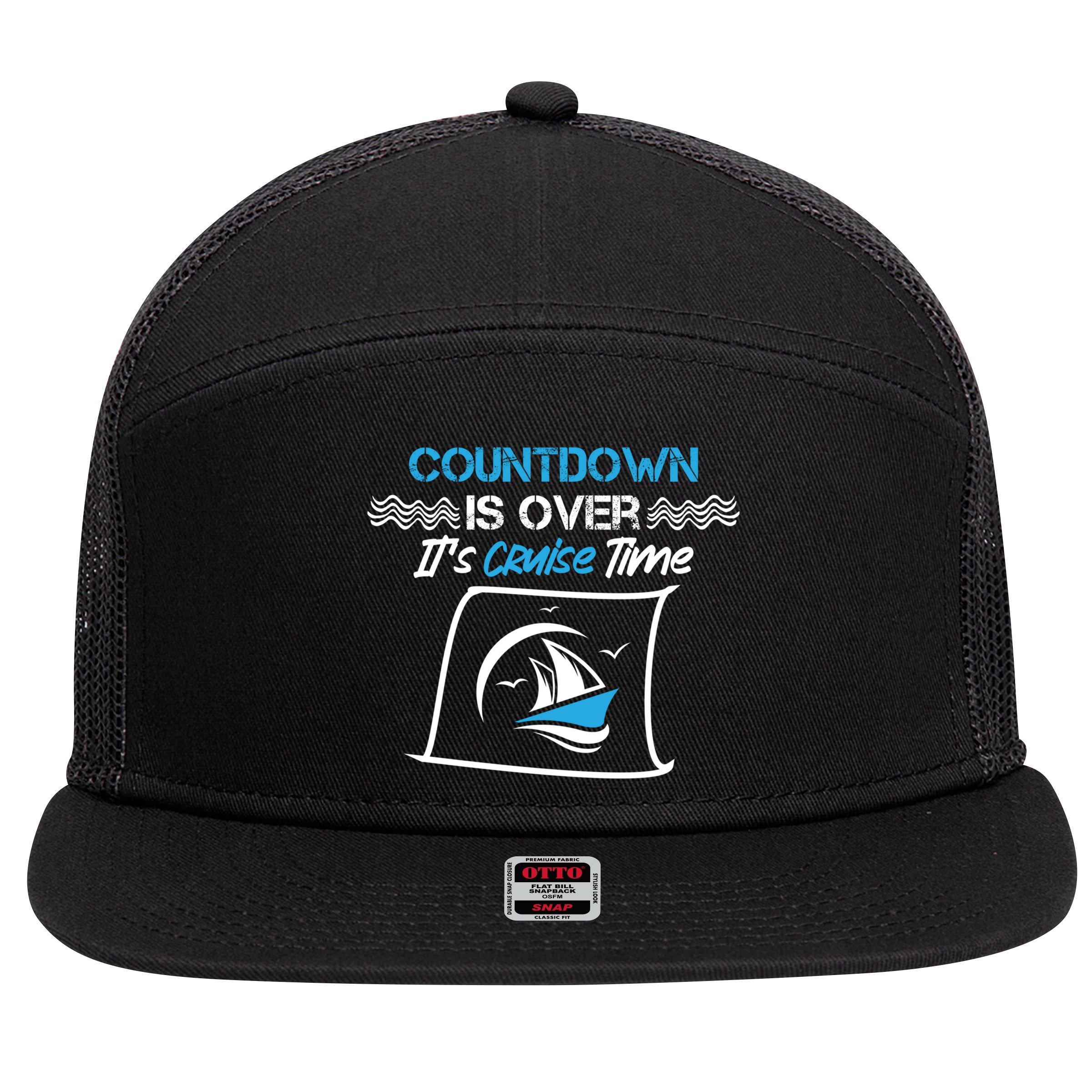 Countdown Is Over Its Cruise Time Critic Chef Gift 7 Panel Mesh Trucker Snapback Hat