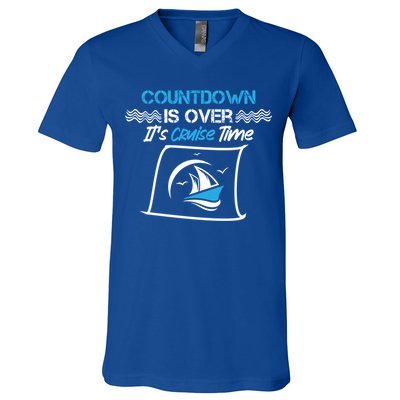 Countdown Is Over Its Cruise Time Critic Chef Gift V-Neck T-Shirt