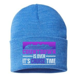 Countdown Is Over Its Cruise Time Cruising Family Cruise Funny Gift Sustainable Knit Beanie