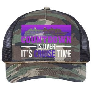 Countdown Is Over Its Cruise Time Cruising Family Cruise Funny Gift Retro Rope Trucker Hat Cap