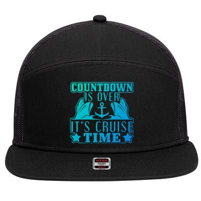 Countdown Is Over Its Cruise Time Holiday Gift 7 Panel Mesh Trucker Snapback Hat