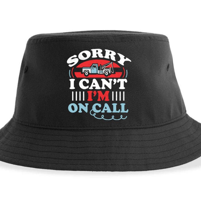 CanT IM On Call Funny Tow Truck Driver Gift Design Sustainable Bucket Hat