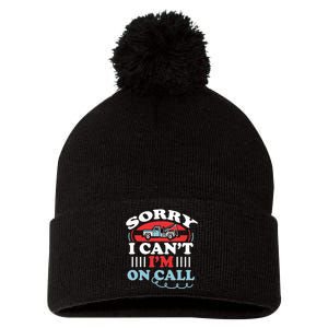 CanT IM On Call Funny Tow Truck Driver Gift Design Pom Pom 12in Knit Beanie