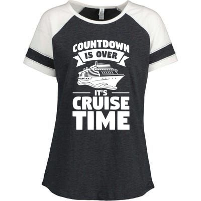 Countdown Is Over Its Cruise Time Vacation Gift Enza Ladies Jersey Colorblock Tee